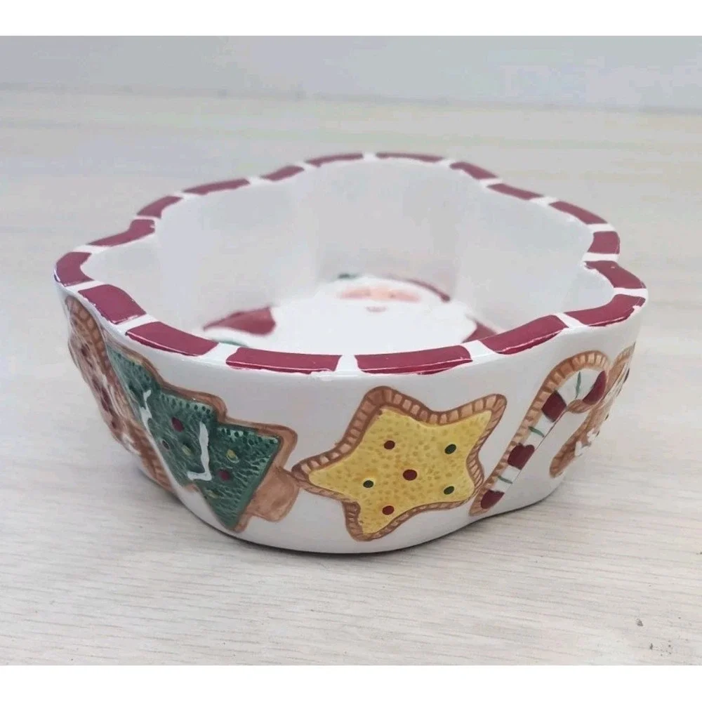 St. Nicholas Square 1998 Santa Claus Christmas Candy‎ Nut Trinket Jewerly Dish